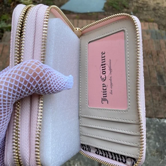 Juicy Couture Double Zip Around Wallet - Powder Blush with Bling - Picture 7 of 13